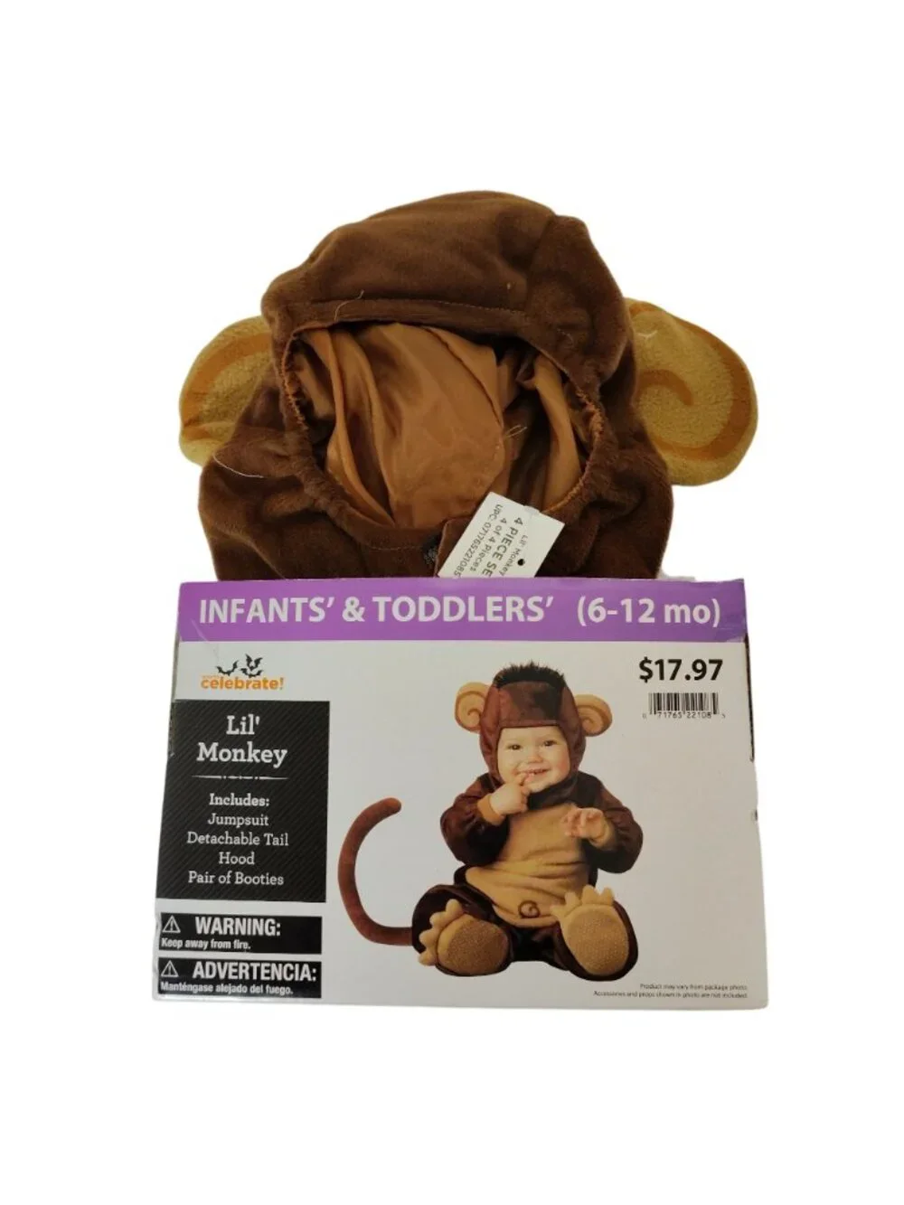 Celebrate Infant 6-12 Months Complete Little Monkey Halloween Costume